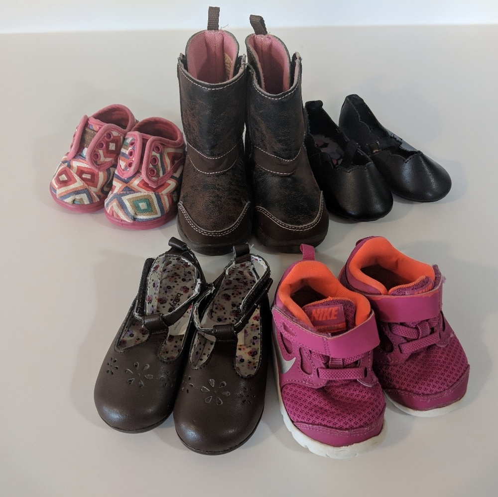 5 pairs toddler girl shoes